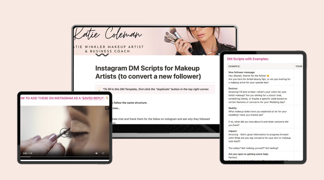 Grab the Exact Instagram DM Script That Got Me 4 Weddings a Week—Just $7! - Katie Winkler Makeup Artist